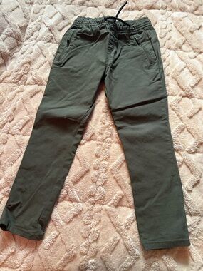 Olive Green and Navy Blue Drawstring Jogger Pants